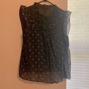 Anthropologie size Large sheer blue polka dot tank